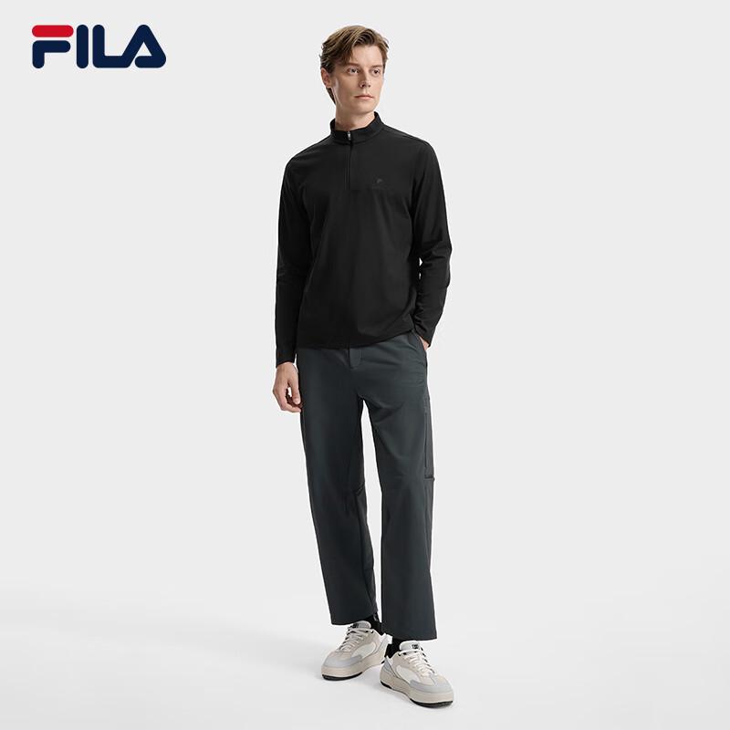 FILA Men's Half-Zip Knitted Long-Sleeve Shirt