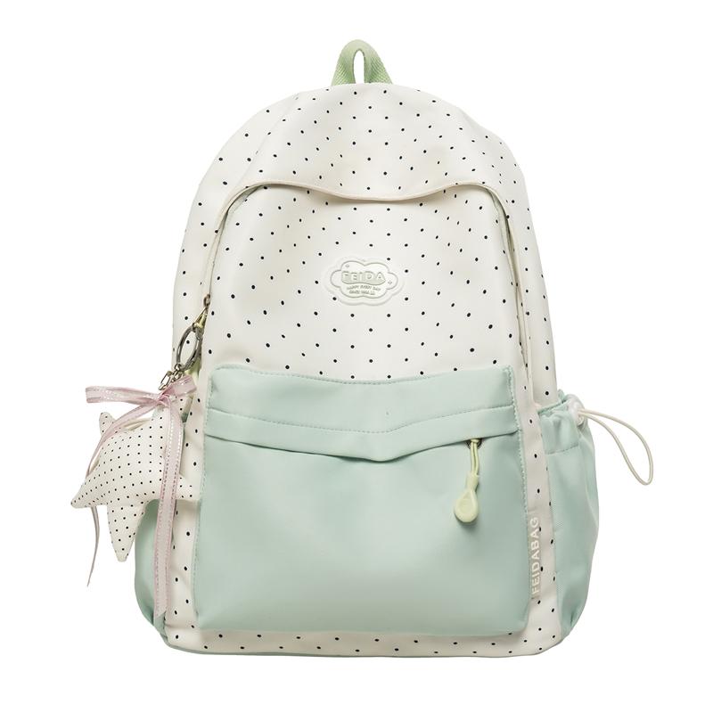 

Contrast Color Student Schoolbag Women s Large Capacity Printed Backpack зелений