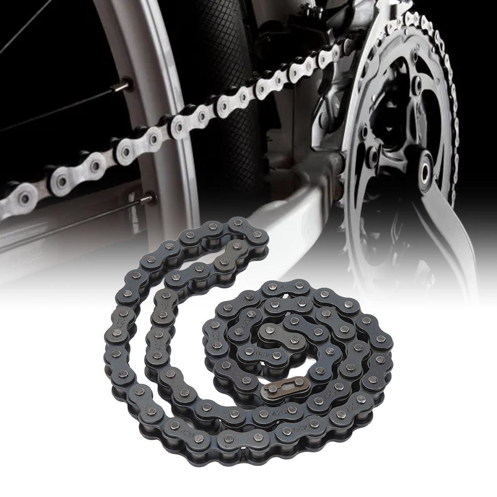 Electric Bike Chain Steel 420 106 Links Electric Bike Cycling Chain for Replacement Black