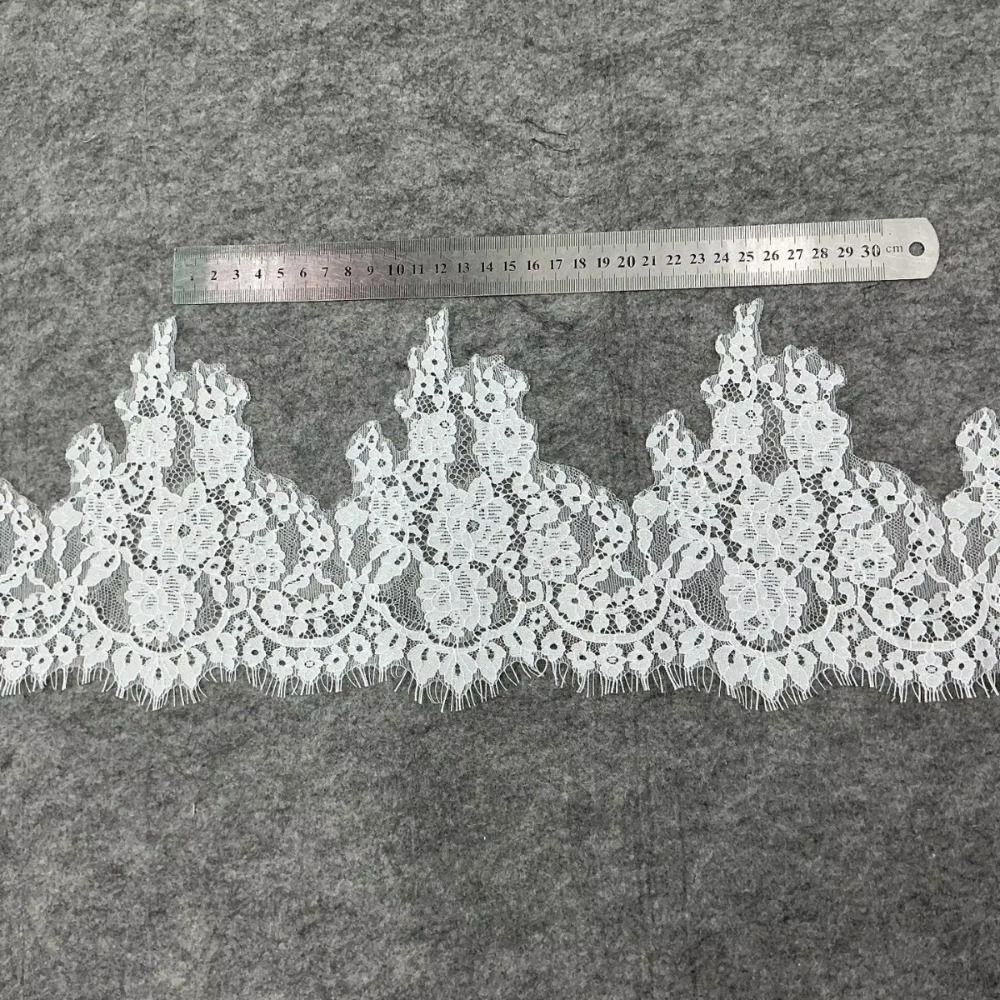 3M/Lot Eyelash Lace Trim  Skirt HemSleeves Neckline Lace Clothing Veil Decoration Material Fabric