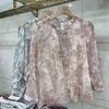 Camicetta da Donna in Chiffon Floreale Primaverile, Vestibilità Larga, Moda Sottile, Collo in Pizzo Stampato