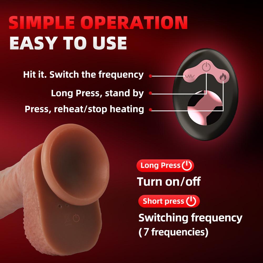 Long Realistic Dildo Vibrator Penis Telescopic Swing Heating Silicone Dildo Female Sexy Adult Remote Control Vibrator for Women