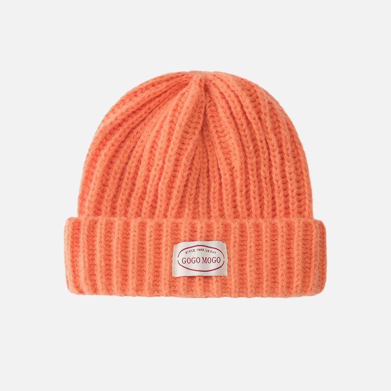 Letter Patch Woolen Hat for Women In Autumn and Winter, Face-showing Small Windproof Ear Protection Cold Hat, Fashionable and Versatile Warm Knitted