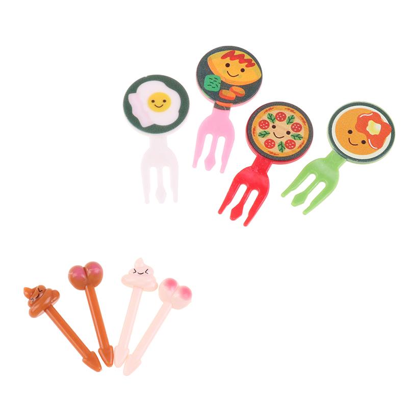 8/10/24Pcs Mini Fruit Forks For Children Toothpick Lunch Party Pick Dessert Fork Snack Decoration Bento Decorating