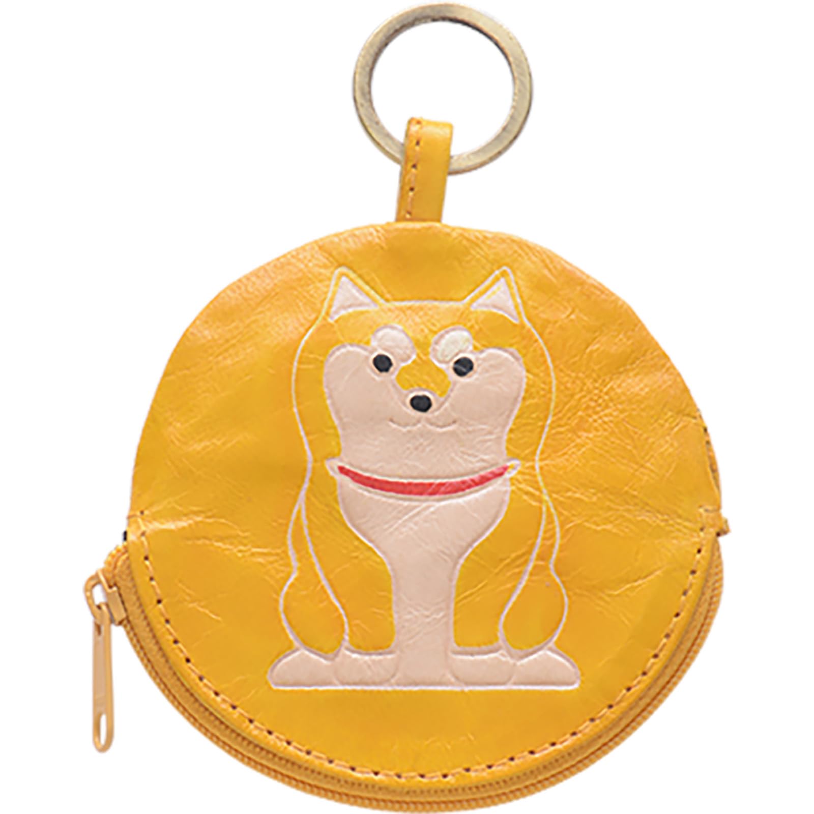 

AND PACKABLE Key Shiba 61376 Ring/Coin Purse/Wallet, Approx. 9.5cm, Inu, Yellow,