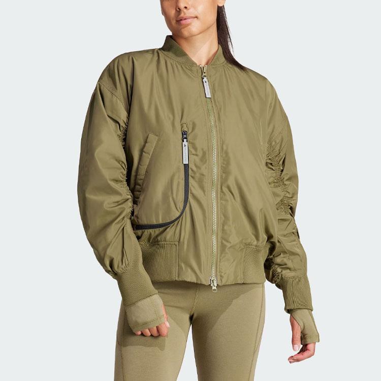 New Adidas X Stella McCartney Sportswear Woven Bomber Jacket Jackets Coats Women's Dark Olive Green IT5746