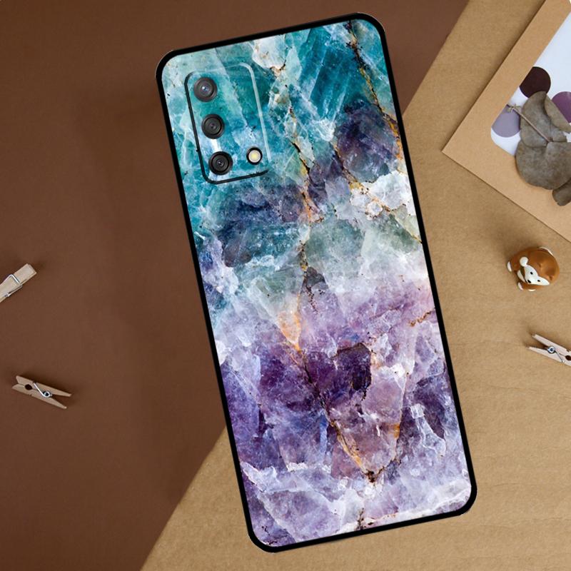 Agate Gem Crystals Marble Pattern For Oppo A18 A38 A58 A78 A98 A40 A60 A80 A74 A94 A54 A16 A76 A96 A15 A57S A17 A77 Phone Case