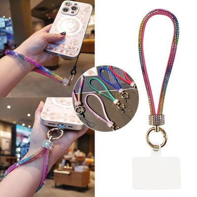 Keychain Rhinestone Phone Lanyard Bright Wrist Straps  Phone Accessories