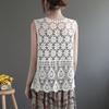 Summer Women Lace Vest Loose Cut-out Cardigan Vest Bohemian Style Cotton Woven Open Front Vest Thin Outwear