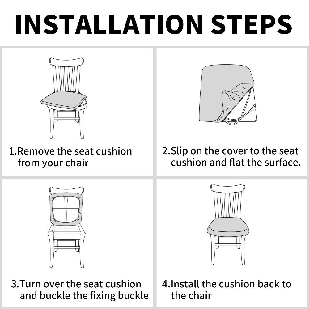 Dining Room Chair Protector Slipcovers Set of 4/8 Stretch Removable Washable Seat Cover for Kitchen Home Decoration Chair Cover