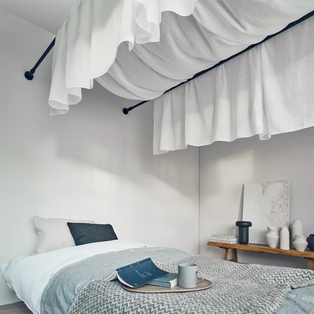 DRAW A LINE 027 Tension Rod Pro Black Draw Align Tension Rod Pro Black For Both Vertical and Horizontal Use Installation Width Load Capacity Length