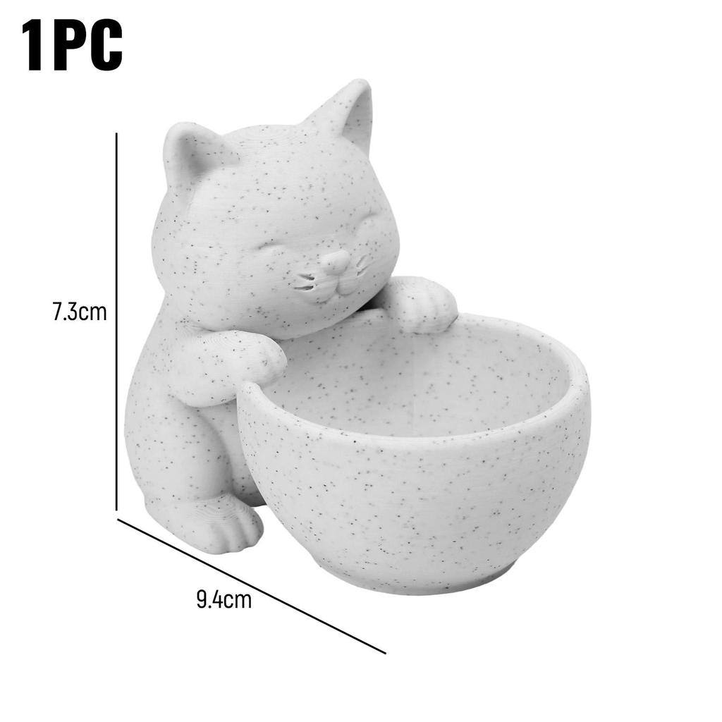 Black White Cat-Shaped Pot Cute Animal Desktop Succulents Ornament Plant Pots Flowerpot Potting Home Garden Offices Accessories
