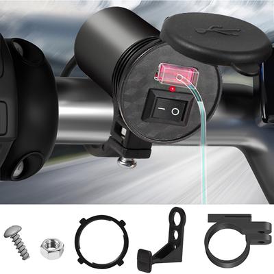 Motorcycle Handlebar USB Charger 12V 5V-1.5A Moto Adapter Power Supply Socket Waterproof For Phone Mobile Motorbike Accessories