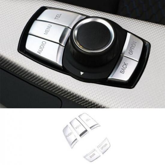 For BMW F20 F21 2012-18 Silver Aluminum Middle Console Multimedia Sticker Decor