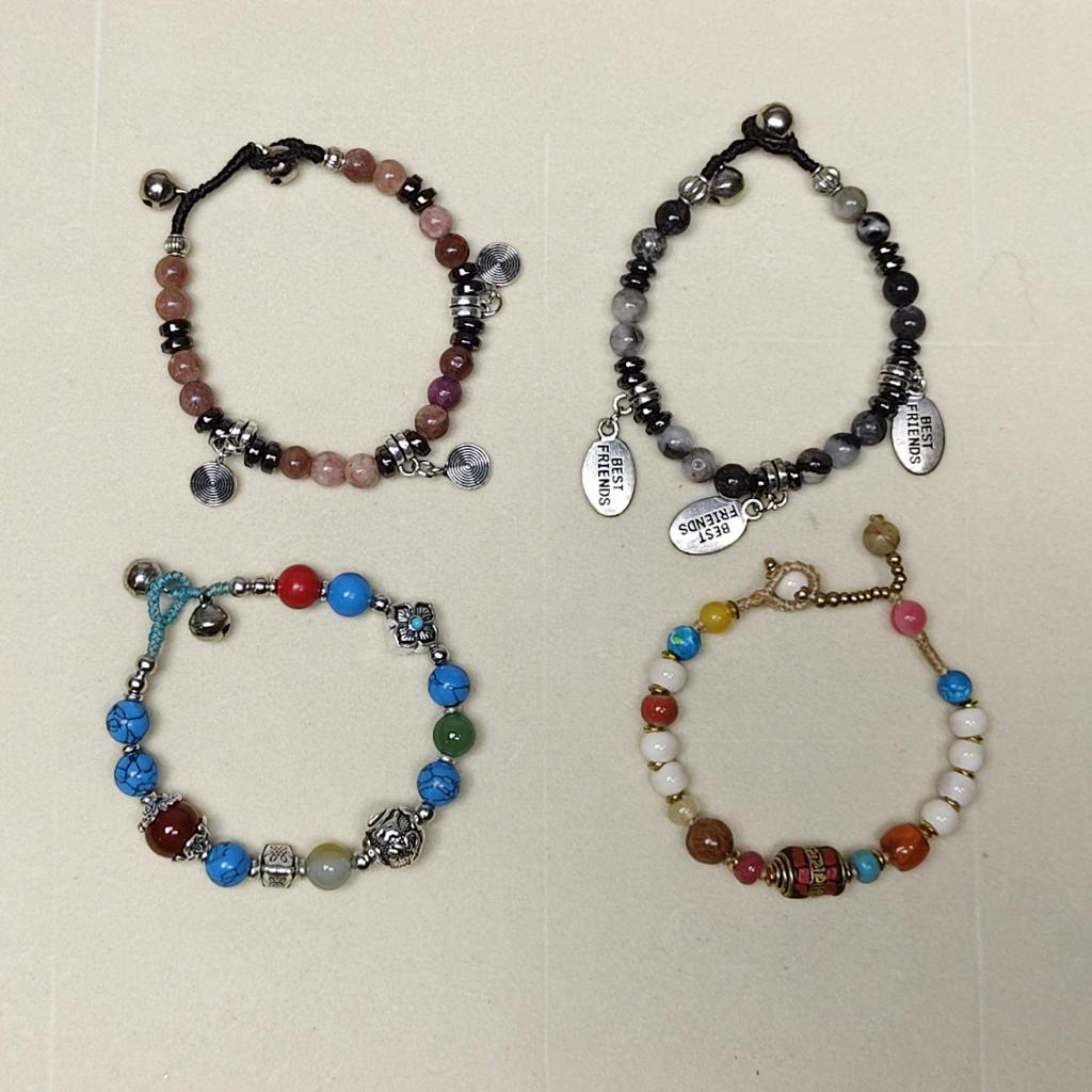 Vintage Tibetan Woven Bracelet with Ethnic Bells