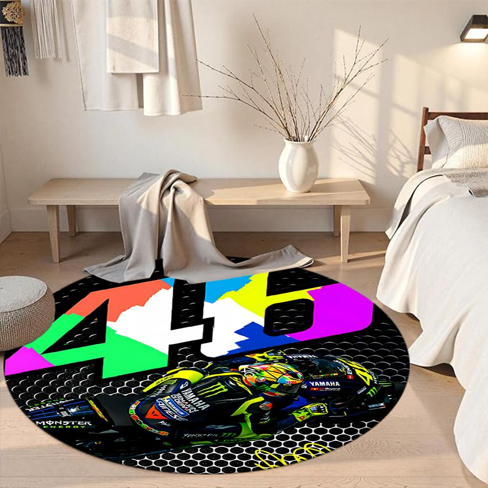 Motorcycle Round Office Rug Perfect for Hallway Living Rooms Dormitory Study Room Antislip Round Carpet Decorate Offices