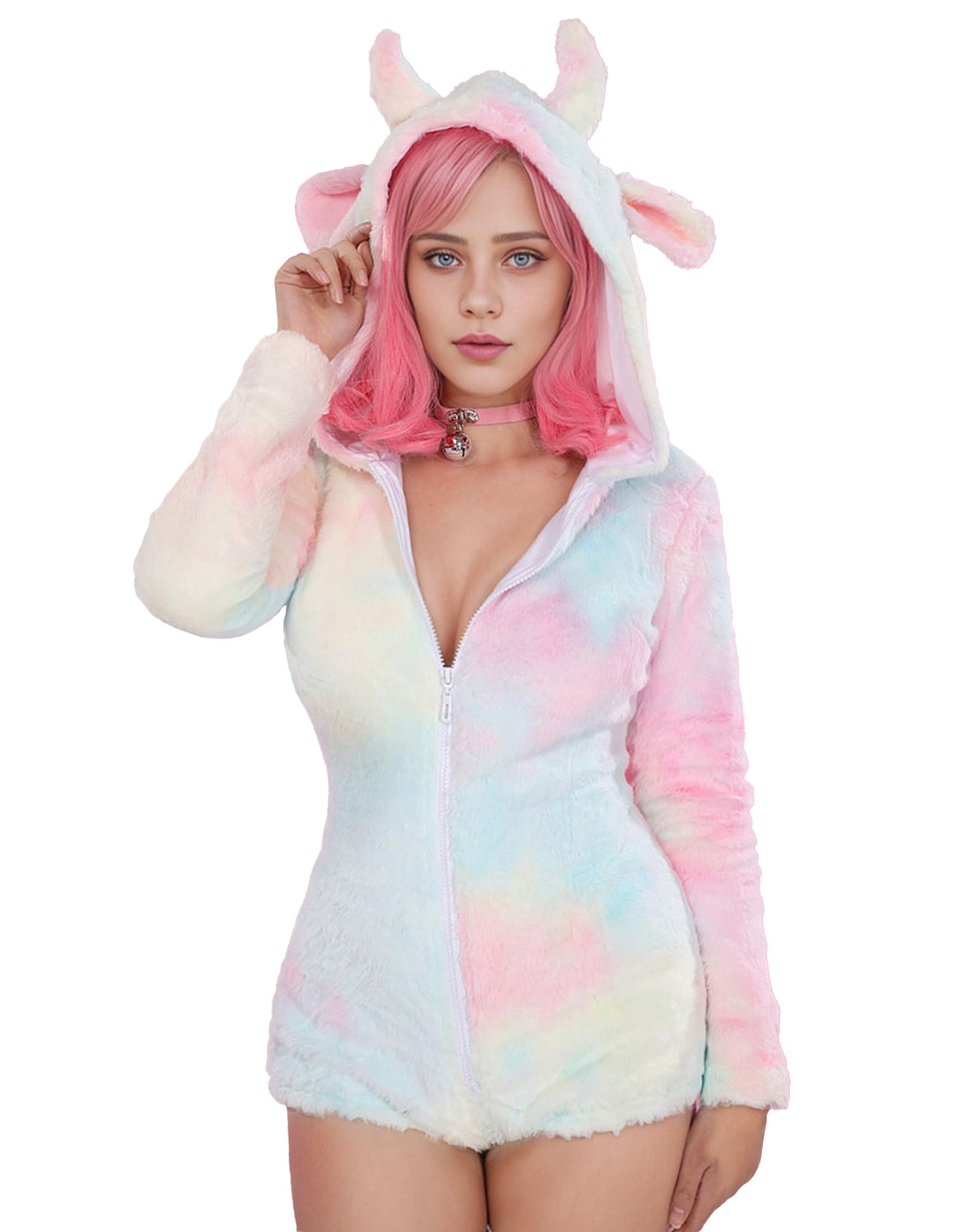 

Mobbunny Красивый Косплей Костюм Милой Молочной Коровы для Женщин, Аниме/Игра/Домашняя одежда/Пижама, Боди/Леотард/Худи, Стиль, Милый,