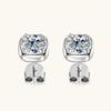 6.5mm 925 Sterling Silver Moissanite Stud Earrings For Women Simple Fashion Versatile Square Cut D VVS1 Exquisite Jewelry