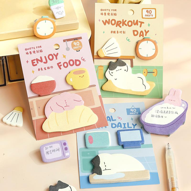 Kawaii Schreibwaren NOTE FOR Scene Haftnotizen Come with Me Serie Koreanisches Niedliches Notizbuch Collage Nachrichtpapier Schulbedarf