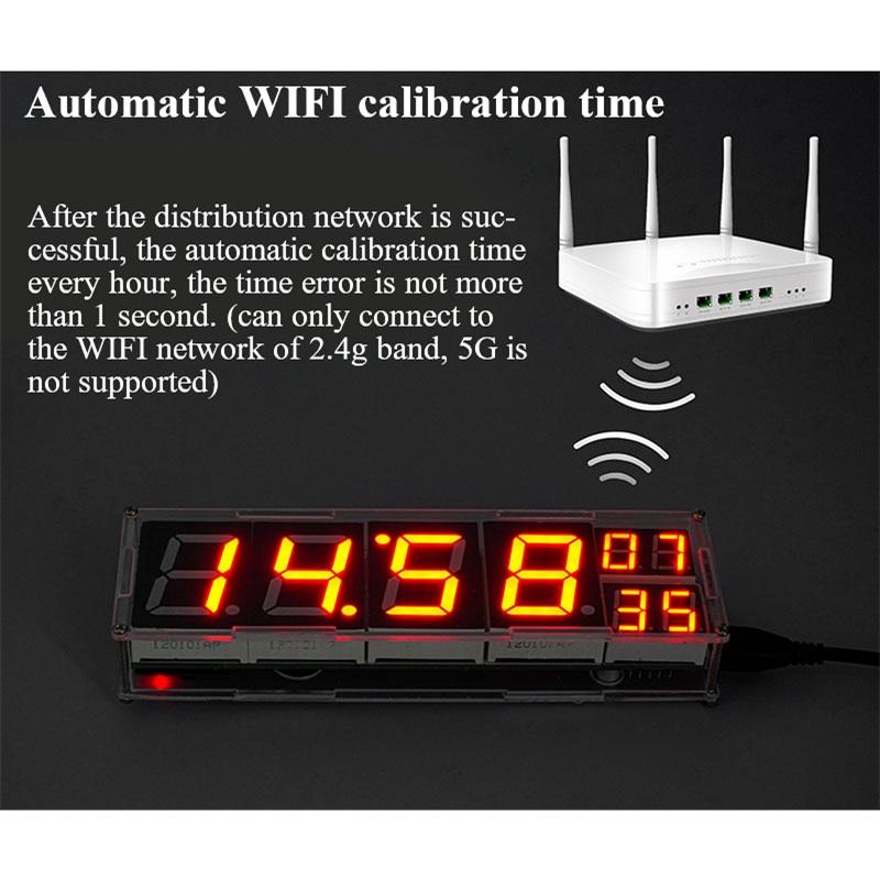 DIY Welding Network Clock 8-digit Digital Tube Temperature Alarm Clock Automatic Dimming Fun