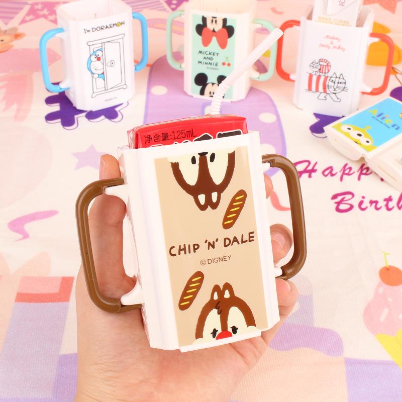 Foldable Skater S KAI DA Kids' Milk Drink Cup Holder - Easy-to-Carry Paper Sleeve