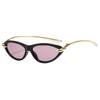New Retro Cat Eye Gradient Sunglasses Women Men UV400 Metal Frame Trendy Personality Brand Knot Design