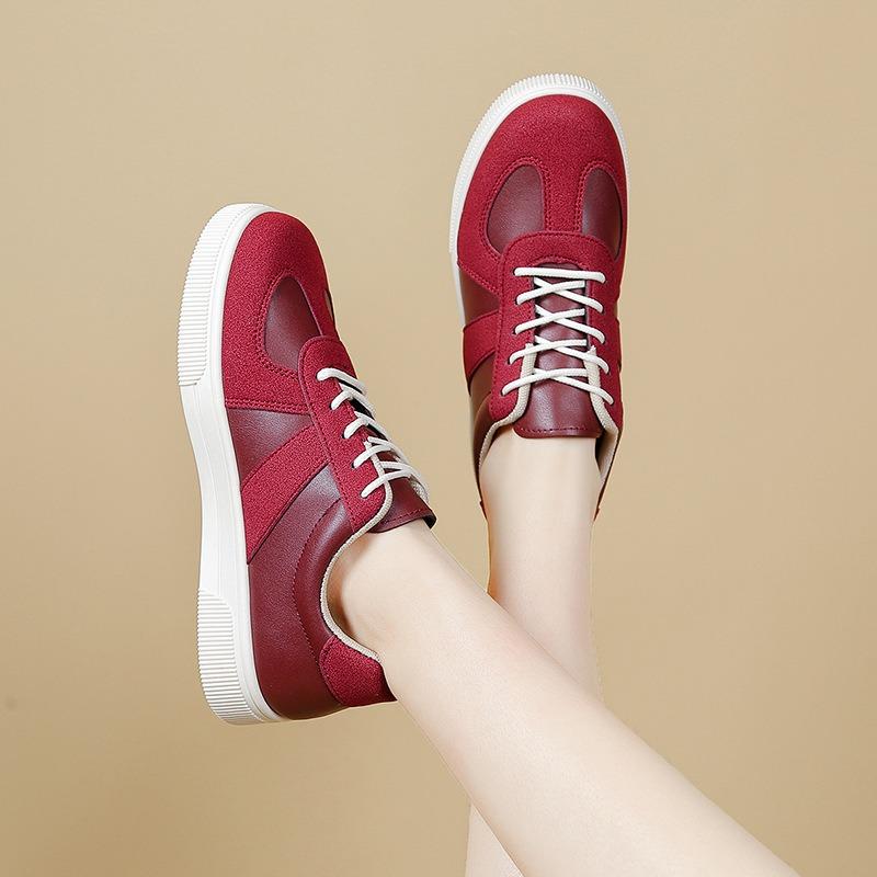 Women's New Flat Leopard Lace-laced Casual Sneakers Women's Large-size Low-top Single Shoes Cross-border Running Shoes