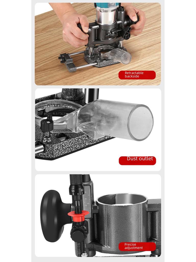 Adjustable Metal-and-Plastic Trimmer Base Cover with Transparent Top and Lifting Lock Accessories