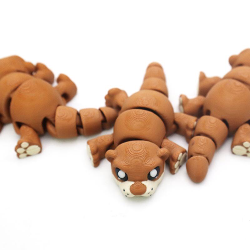 Süßer Wildtier-Otter 3D-gedrucktes Spielzeug Gelenke beweglich Simulationstier Otter Spielzeugmodell Heimdekoration Bastelarbeiten Kindergeschenke