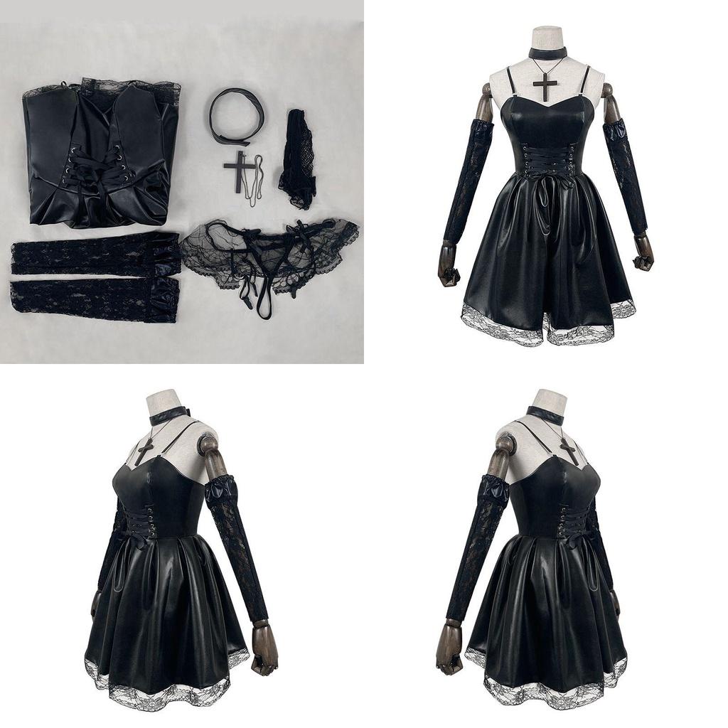 Stylish Misa Amane Death Note Anime Cosplay Black Dress For Halloween And Parties