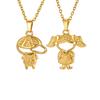 Accessories 18K Gold-Plated Stainless Steel Zircon-Set Girl/Boy Pendant Necklace, Suitable For Men And Women