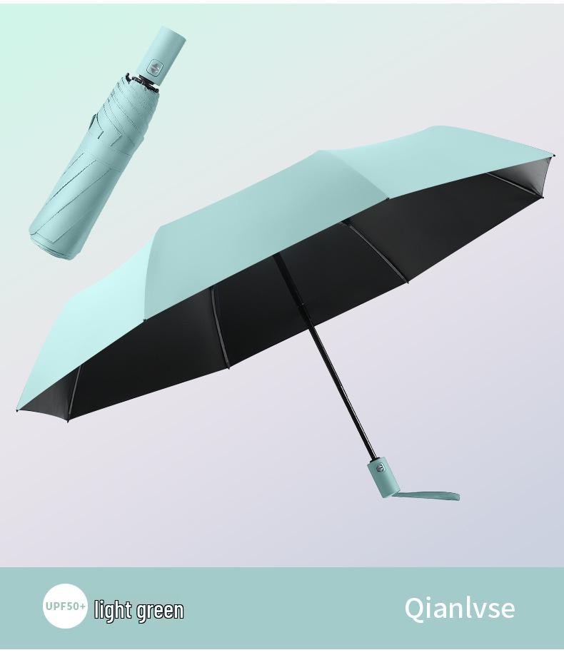 Compact Windproof Dual-Use Black Umbrella: UV Sunshade for Men & Women