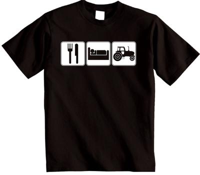 Eat Sleep Farming Tractor Novelty Unisex T Shirt Heavy Cotton Farmers T-shirt