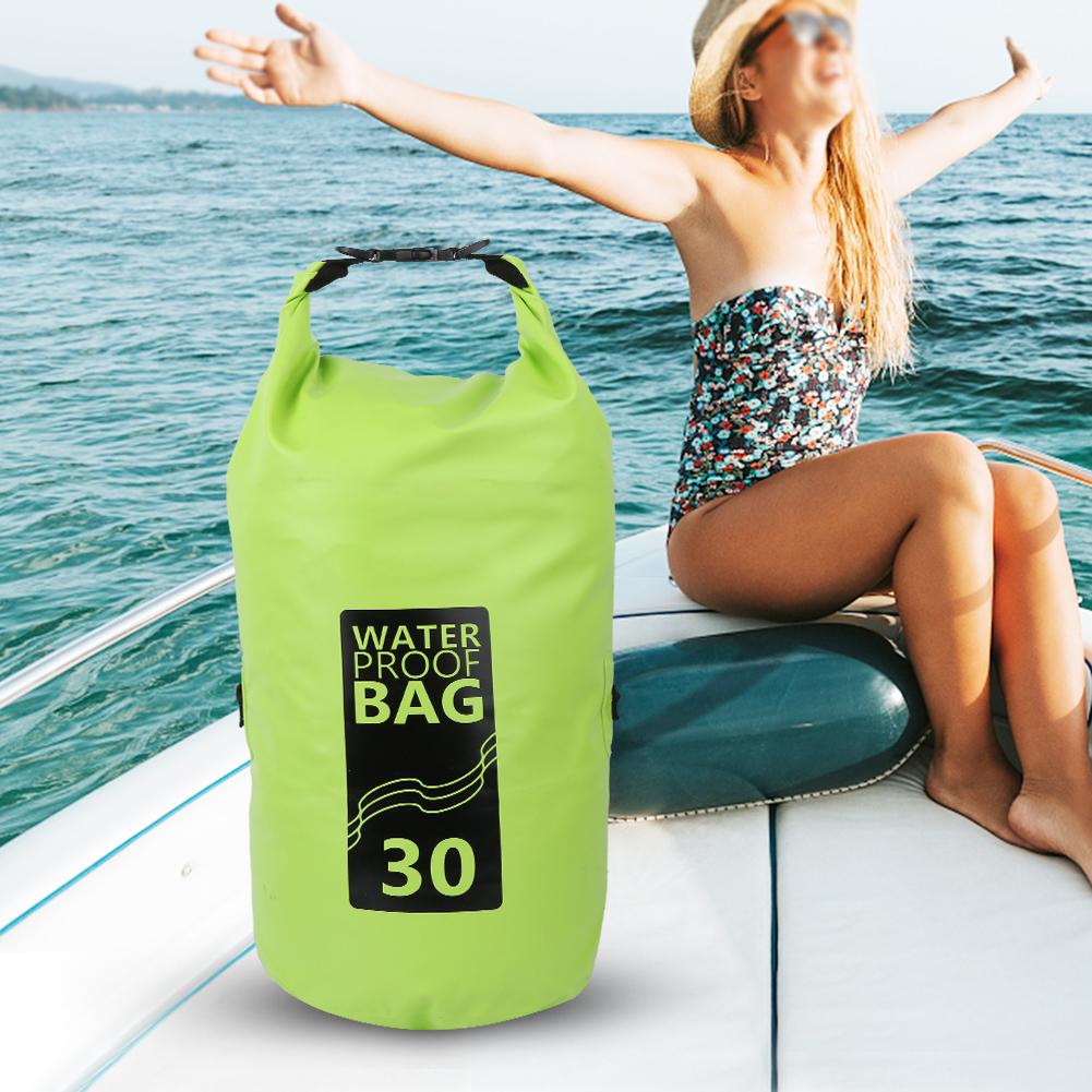 30L PVC Green Seamless Hot Pressing Outdoor Mountaineering Travel Backpack Snorkeling Swimming Waterproof Diving