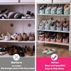 10pcs Adjustable Plastic Shoe Rack Space Saving Organizer for Foyer, Hallway, Living Room Easy Assembly, Fade-Resistant, White with Blue Accents