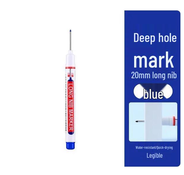 20mm Oil-Based Long-Tip Marker for Woodworking and Tile - Black Fine Deep Hole Construction Marker