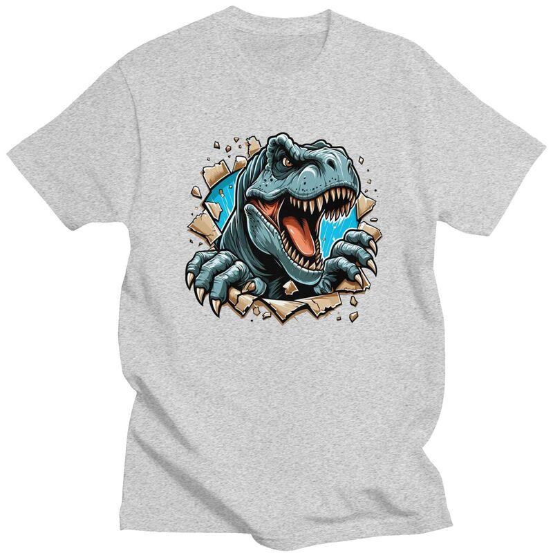 Custom Fashion Wild Trex Dinosaur Roars T Shirt Men ShortSleeve Tshirt Streetwear Tee Slim Fit Tshirt Merch