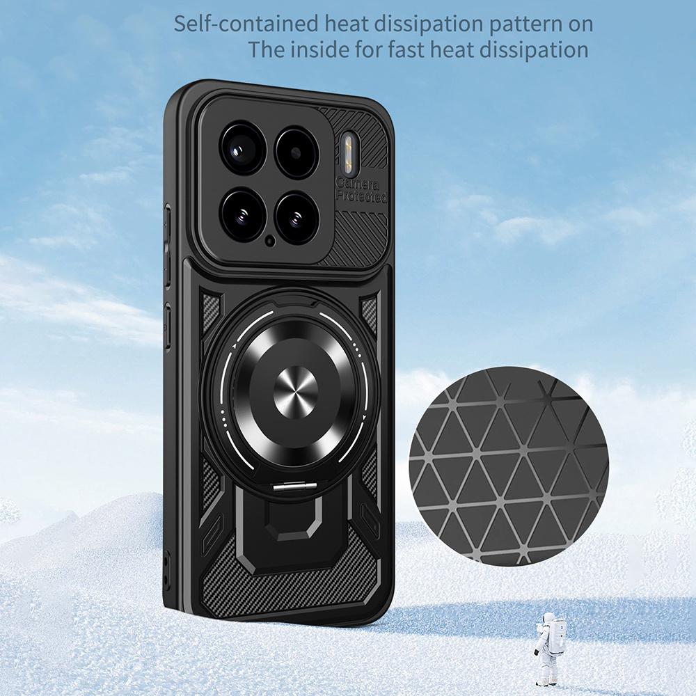 For Xiaomi 15 Magnetic Case Rotating Kickstand TPU+PC Phone Cover