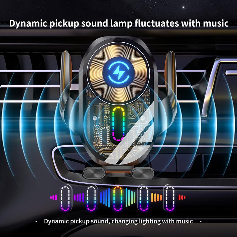 2025 neu A5 Dreiachsige Verknüpfung Kreatives transparentes Aufnahmelicht Leuchtend Kabelloses Laden Handy Autohalterung