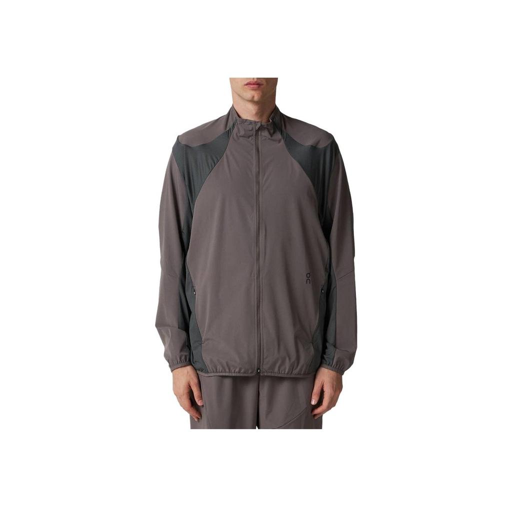 On Color Block Zipper Retro Sports Stand Collar Lg Sleeve Jacket Men Jacket Light-Brown 1UE10071953