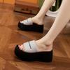 Thick-soled Sandals Women's 2025 Spring and Summer New Heightening Shoes Fashionable Outer Wear Sandals Versatile Non-slip and Non-smelly Feet Half
