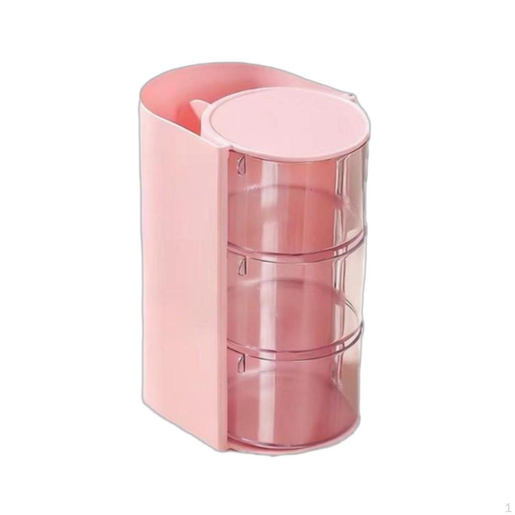 Dustproof Makeup Sponge Organizer MultiFunctional Rotating Brush holder High Capacity