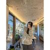 Retro Floral Hooded Cardigan Sweatshirt - Thick, Loose Fit for Spring and Autumn
