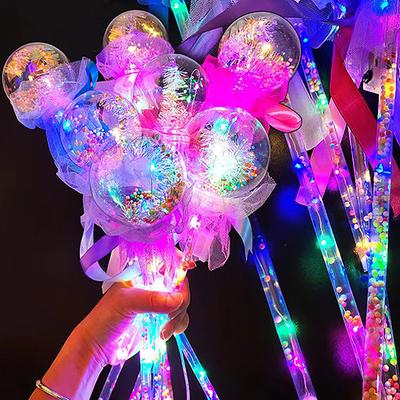 1 Stück Kinder Bunte Leuchtstäbe Blinkende Herz Stern Schmetterling Mädchen Prinzessin Fee Zauberstäbe Rollenspiel Show Cosplay Party Favor