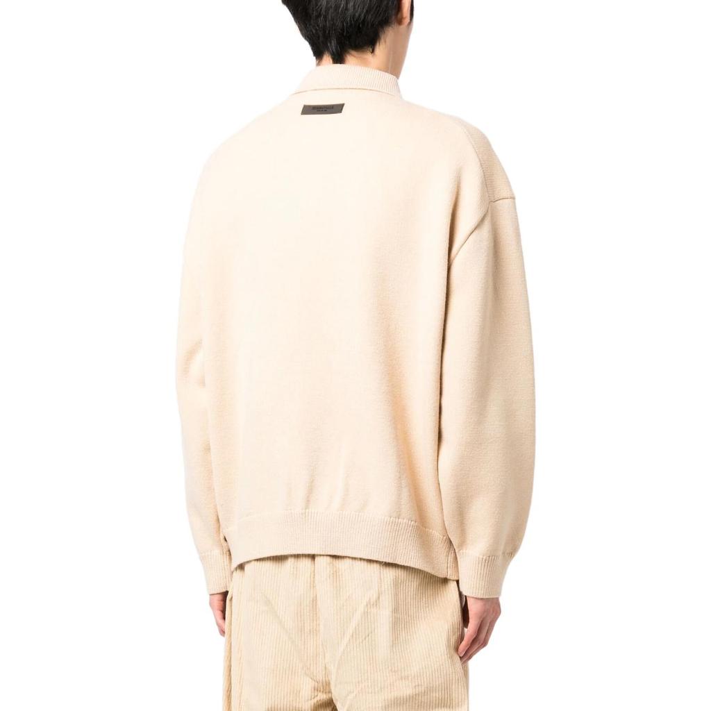 Fear of God Essentials Knit Long-Sleeve Polo Sand Men Tops Tan 192BT222184F