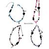 Handmade Heart Choker Delicate Beads Necklace Acrylic Alloy Material Bead Choker Necklace Perfect Gift for Trendy Girls