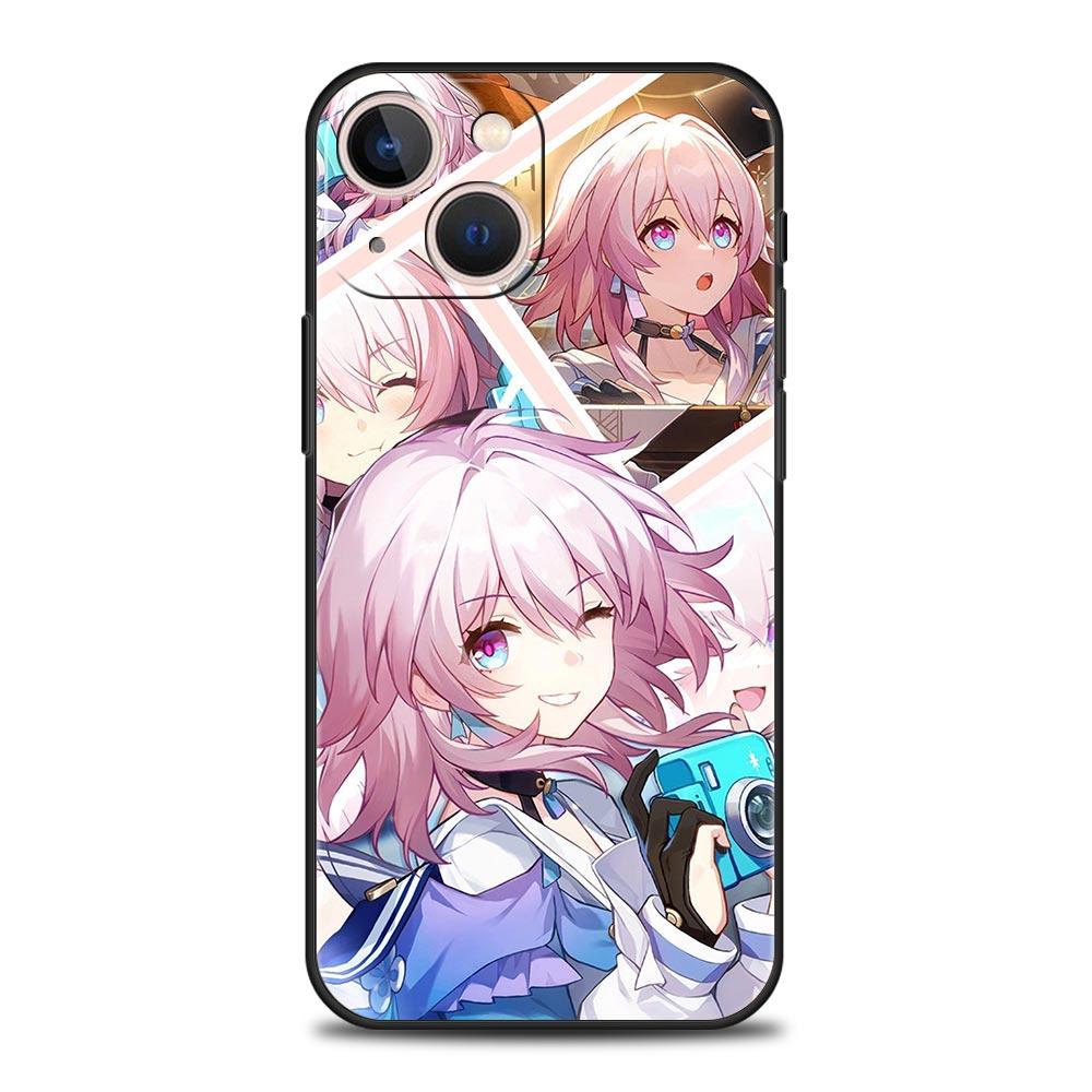 

Роскошный мягкий чехол для телефона Honkai Star Rail для iPhone 13 15 14 12 11 Pro MAX XR X SE XS 7 8 Plus, черный силиконовый защитный чехол iPhone 15Pro Max