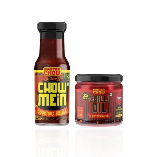 MasterChow Chilli Chow Flavor: Chowmein Sauce With 2X Spicy Chilli Oil | Get Street Style Chowmein In Just 10 Minutes - 0.91 Kg 400GM