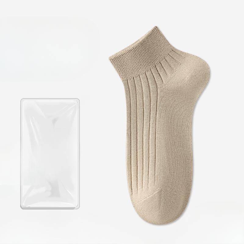 Men's Spring and Summer Thin Deodorizing Sweat Absorbing Pure Color Sports Short Cotton Socks