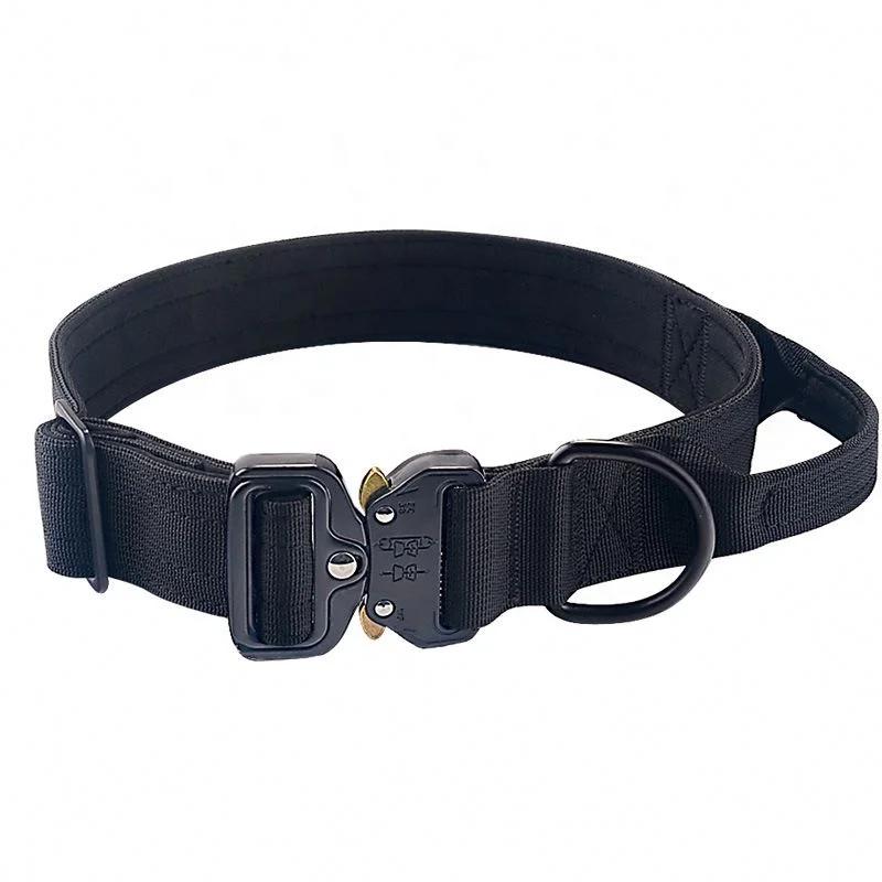 Best Quality Adjustable Nylon Tactical Dog Collar With Control Heavy Metal Buckle For Medium And Large Pet Dogs,Dog Accessories